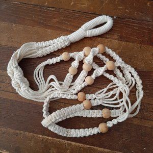 Vintage Cotton Rope Macrame Plant Hanger Boho Hippie 70's Retro Decor